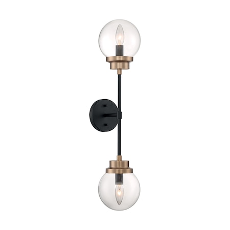 Nuvo Fixture, Indr Sconce, 2-Lght, Incandescent, 60W, 120V, B10, Candelabra, Bulb Watts: 60 60/7122